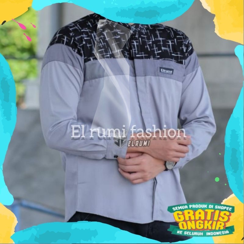 Koko El Rumi Terbaru Koko Motif Senopati Baju Koko Pria Lengan Panjang Original El Rumi Kombinasi Ba
