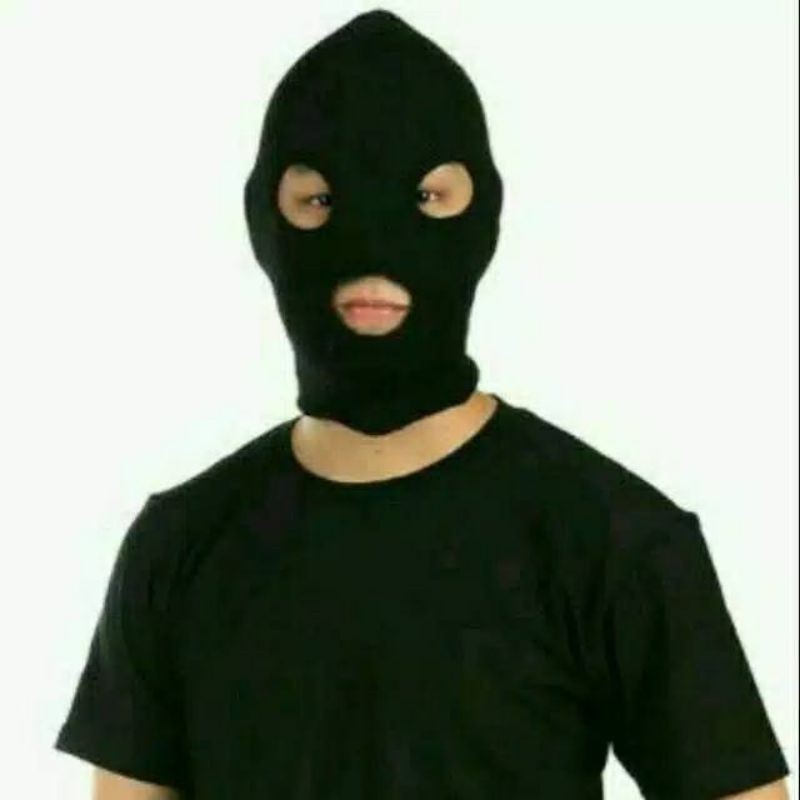 KUPLUK TEROPONG LUBANG 1 DAN LUBANG 3 kupluk topeng Kupluk Ninja Pria Sebo Maling Topi Masker Topeng