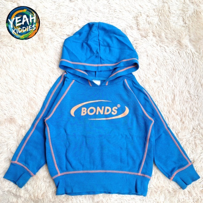 JAKET SWEATER HOODIE BONDS KIDS ANAK COWOK CEWEK SIZE 3 TAHUN BIRU