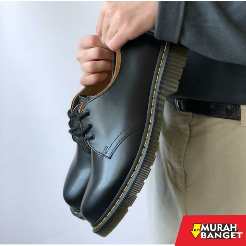 Sepatu biker pria- Sepatu kulit dokmart sepatu docmart pendek sepatu dokmart kulit asli