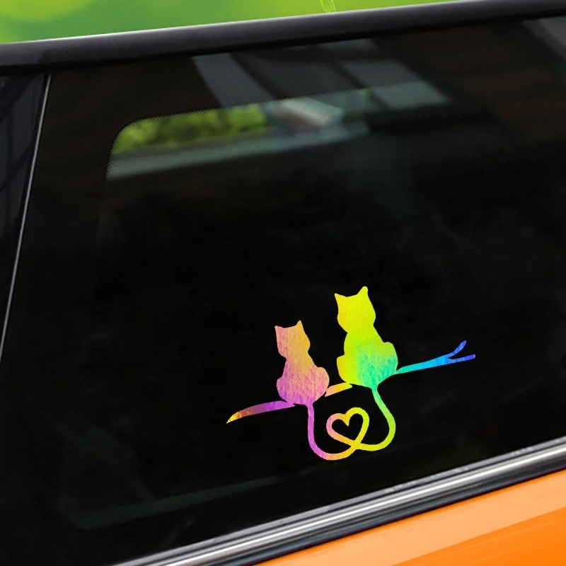 Stiker Kaca Mobil Kucing Lucu Stiker Bodi Badan Body Mobil Kucing Reflective