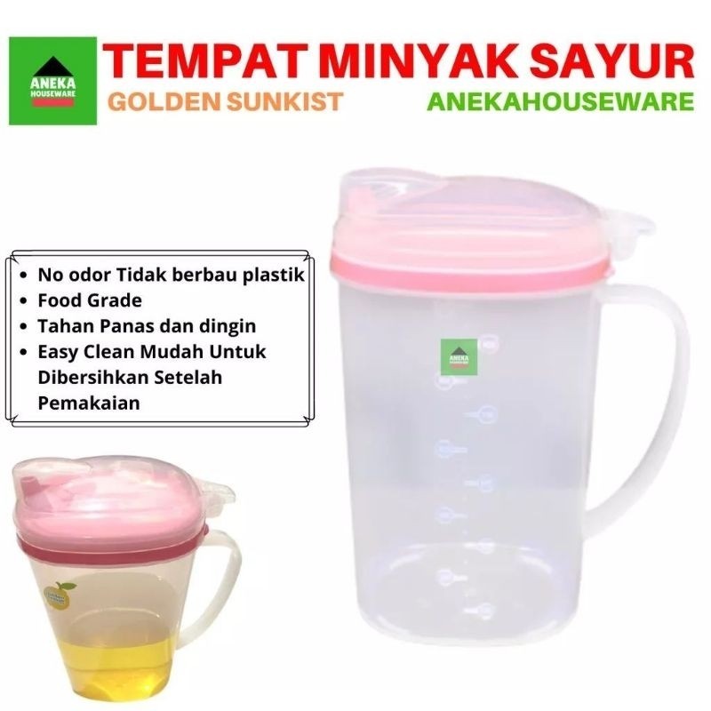 Wadah Minyak Goreng / Teko Plastik Tempat Penyimpanan Minyak Kapasitas 2 Liter