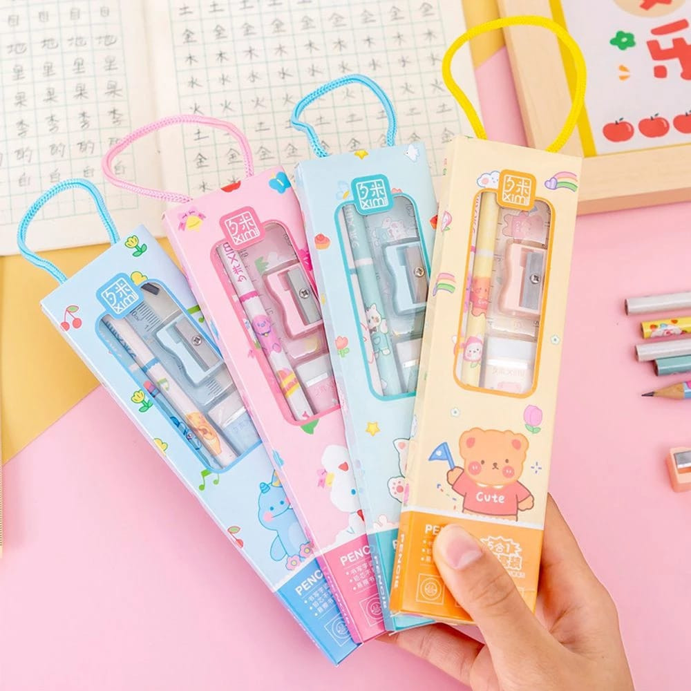

( Mia ) AT002 Set Stationery Anak Alat Tulis 5 IN 1 / Set Alat Tulis Sekolah Karakter Kado Hadiah Ultah Anak / Pensil Set Alat Tulis 5in1 Hadiah Souvenir Anak / Paket Alat Tulis Perlengkapan Sekolah