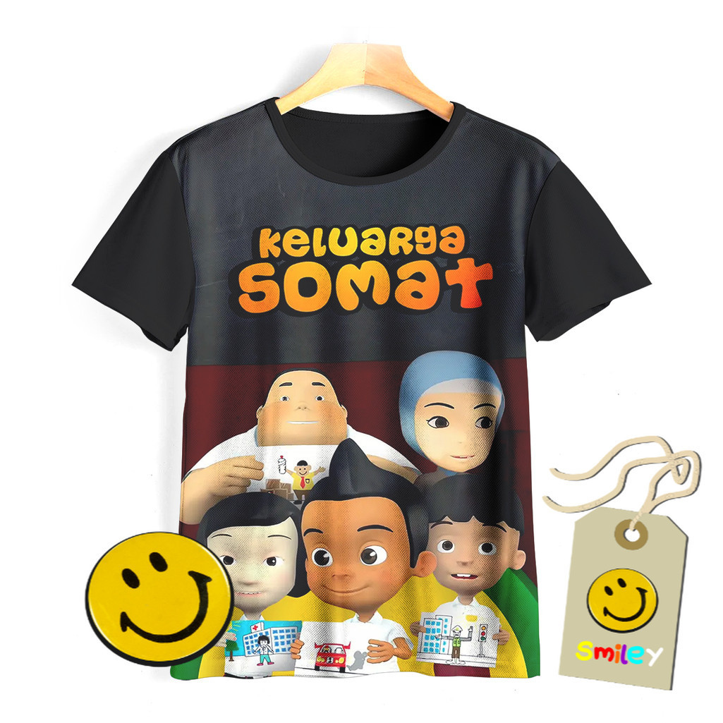 Kaos Anak Animasi Keluarga Somat Baju 3D Kartun Keluarga Somat 06CD010 Untuk Usia 1-12 Tahun