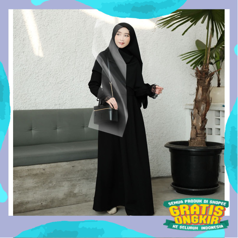 Gamis Khansa By SABRINA | fashion muslim | gamis terbaru | gamis renda | gamis polos jumbo/pink fant