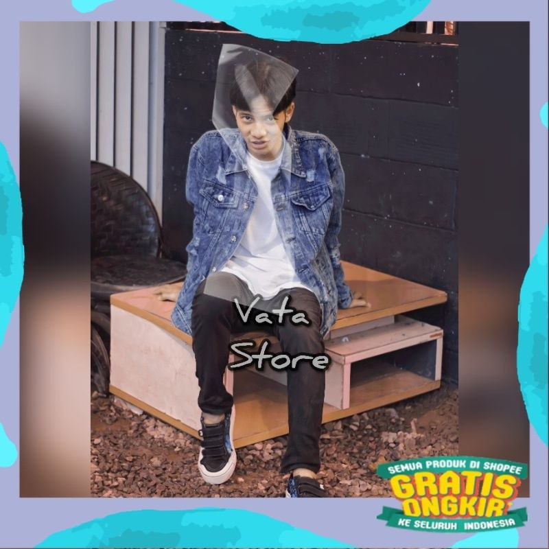 (COD) Jaket jeans sampai JUMBO  (M - XXXXL) jaket jeans cowok cewek oversize tebal/ Prambowo