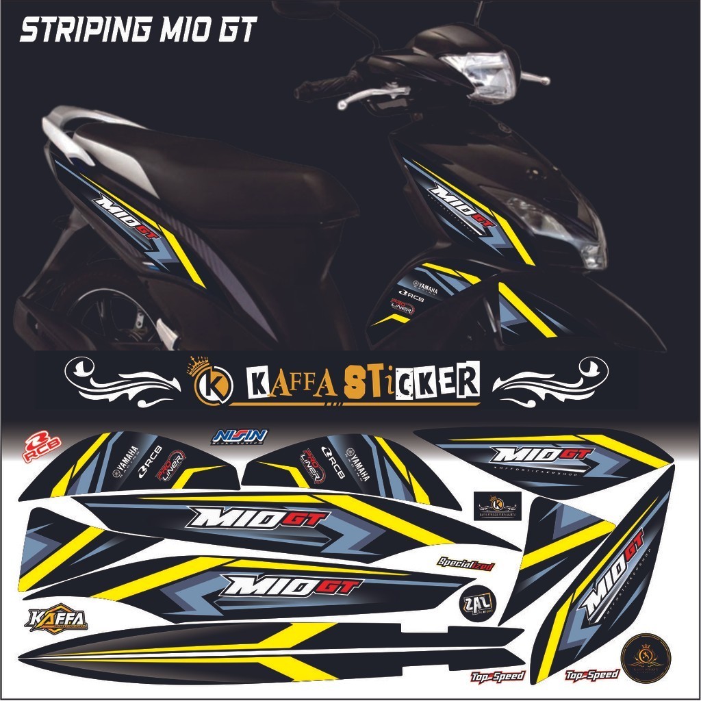 COD/ Sticker Striping Variasi List Kuning Mio GT - Striping Mio GT LIST SETIKER