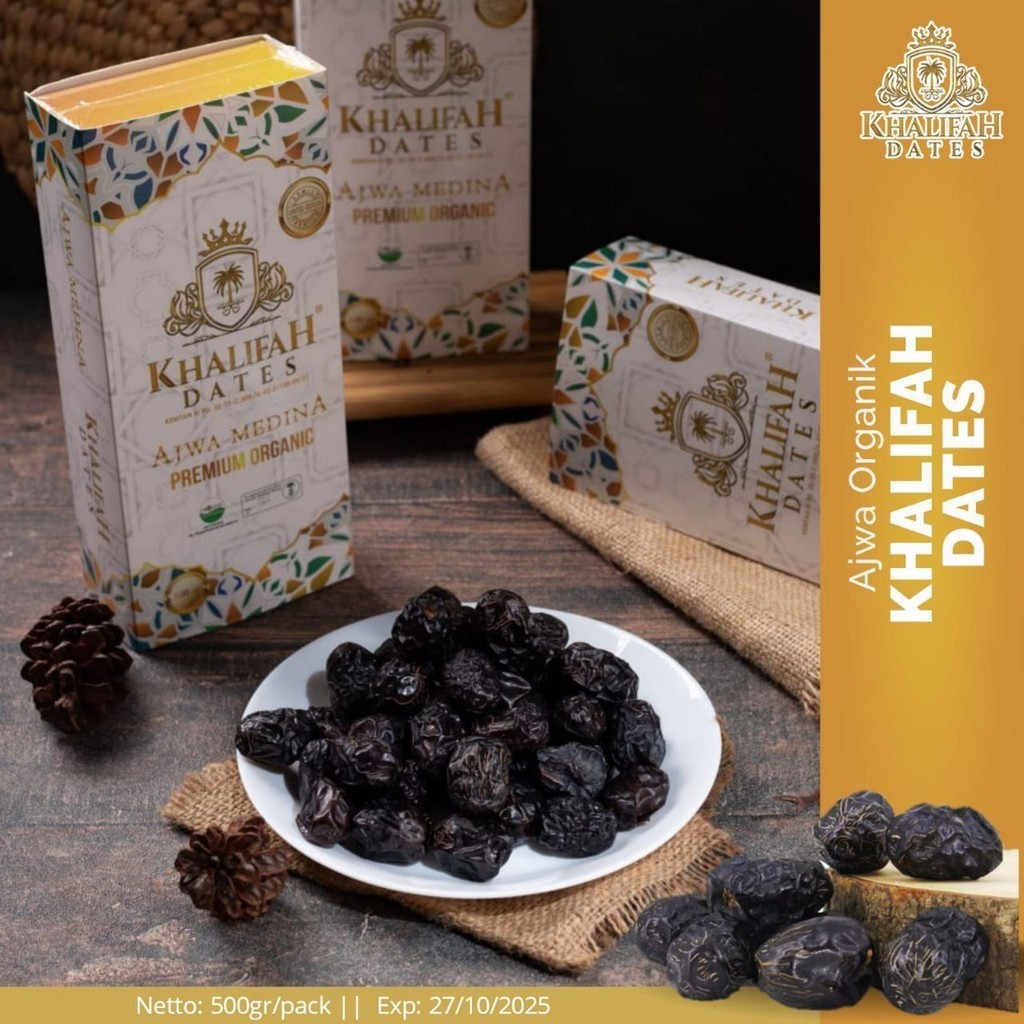 

KURMA AJWA MADINAH JUMBO ORGANIK PREMIUM KHALIFAH DATES - BEST QUALITY