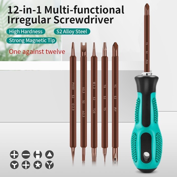 

KGRD Set Obeng 12 in 1 Magnetic Bits Screwdriver High Hardness LXKW4F