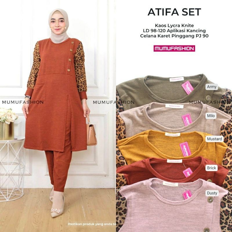 RATI - ATIFA SET ATARI SETELAN Wanita Muslimah Kekinian Best Seller Bisa Cod by Mumufashion Solo