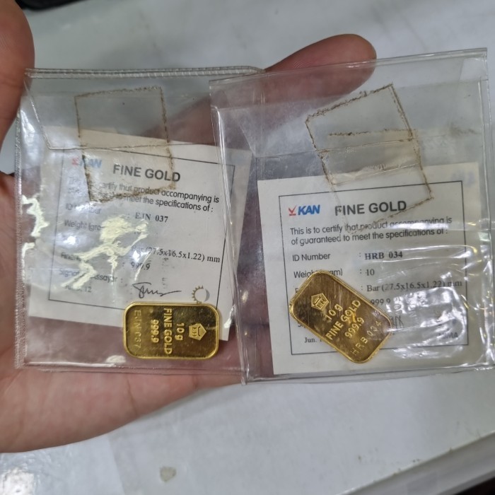 LM Antam Retro 10 gram gr Fine Gold 999.9% 24K Karat Emas Asli