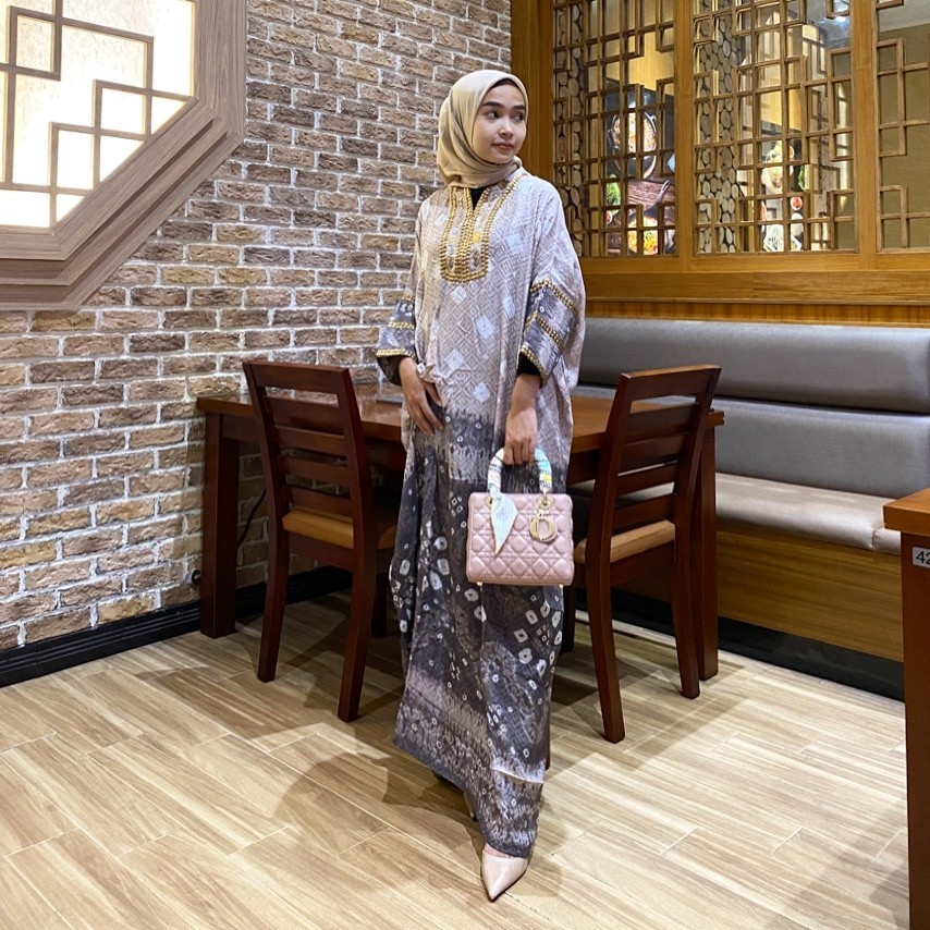 kaftan jumputan kecubung/kaftan jumputan palembang