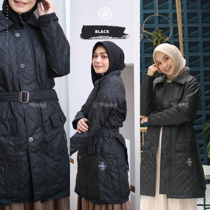 HIJACKET AGNEZIA HIJACKET  WANITA MUSLIMAH HIJABER - BLACK, L