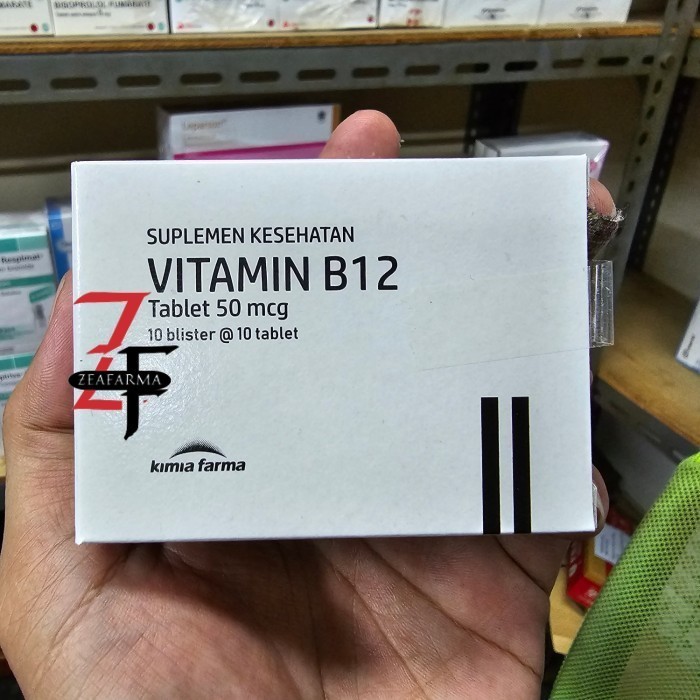 ready- Vitamin B12 50Mcg Kimia Farma 100Tablet -(terjangkau & original)