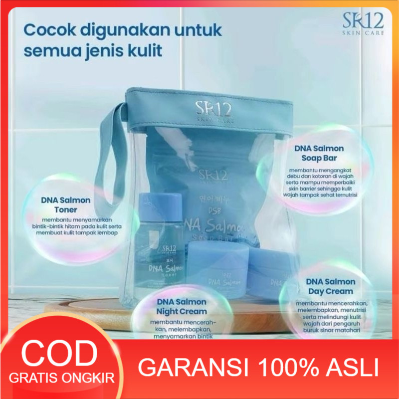 Paket Skincare DNA Salmon SR12 Skincare BPOM Pencerah Wajah Paket Glowing