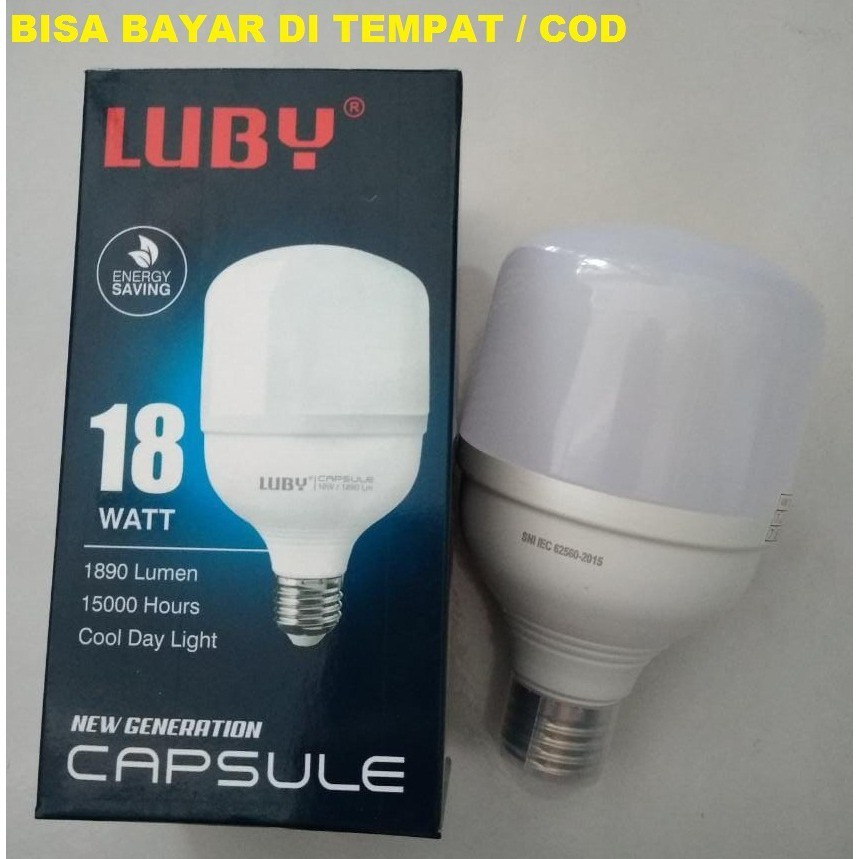 BOHLAM LAMPU LED CAPSUL LUBY 18WATT / LAMPU LED PUTIH