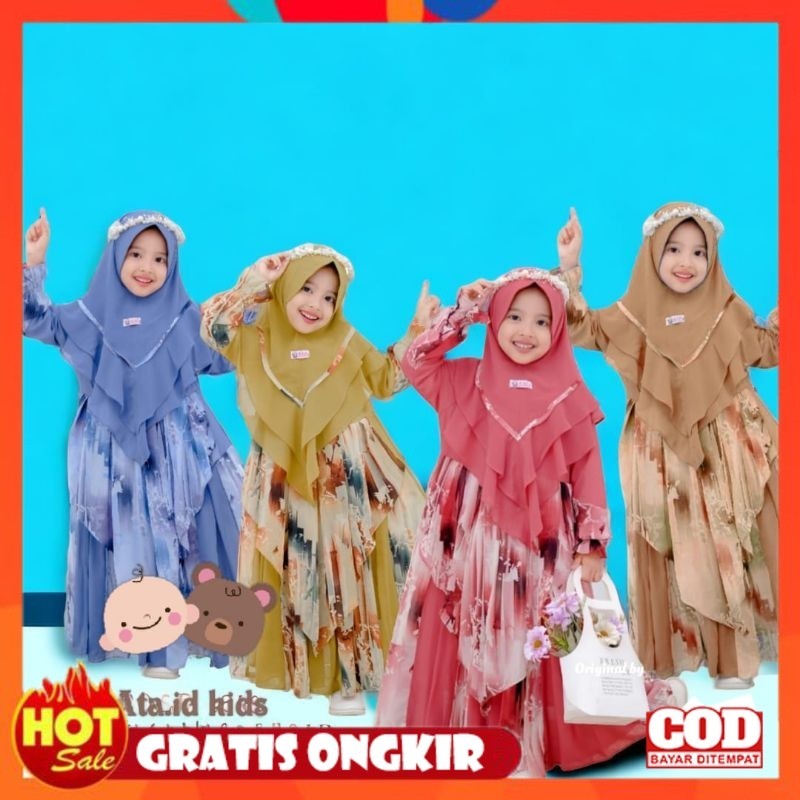 KAIN ADEM HALUS TEBAL / [ ata.id kids ] Ellsa kids dan Ellsa vol. 2 gamis muslim ceruty anak perempu