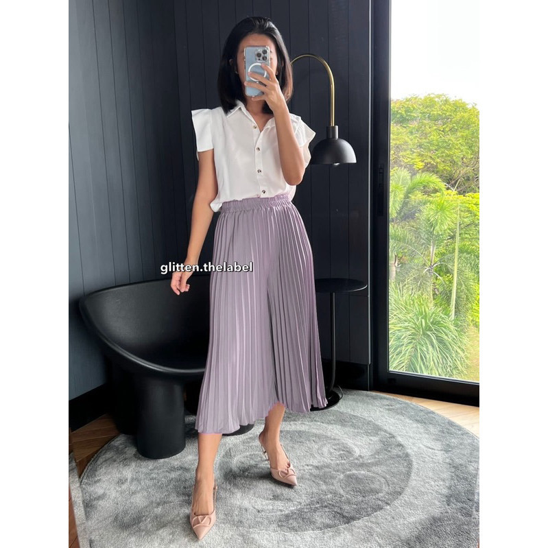 KULOT plisket MIDI mayung / Kulot 7/8 / Celana Kulot midi / Kulot plisket tanggung / Pleats Pants (0