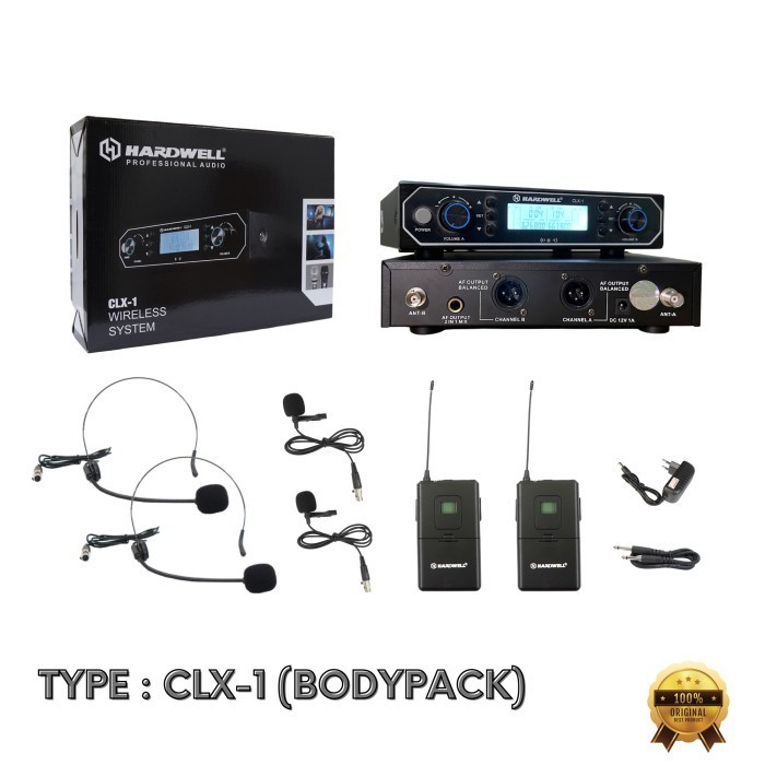 Grosir Mic Wireless Hardwell CLX 1  Double Mic Clip On Headset