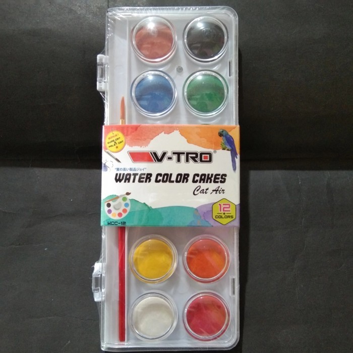 

CAT AIR KERING 12 WARNA MURAH | WATER COLOR CAKE 12
