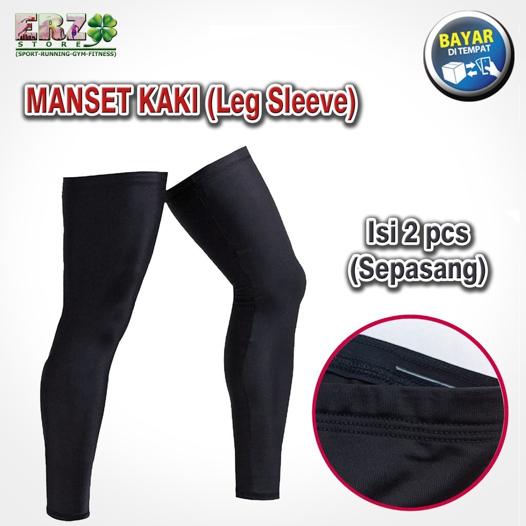 GRATIS ONGKIR Deker Kaki Panjang Leg Sleeve Pelindung Lutut / Manset Kaki Pria Olahraga