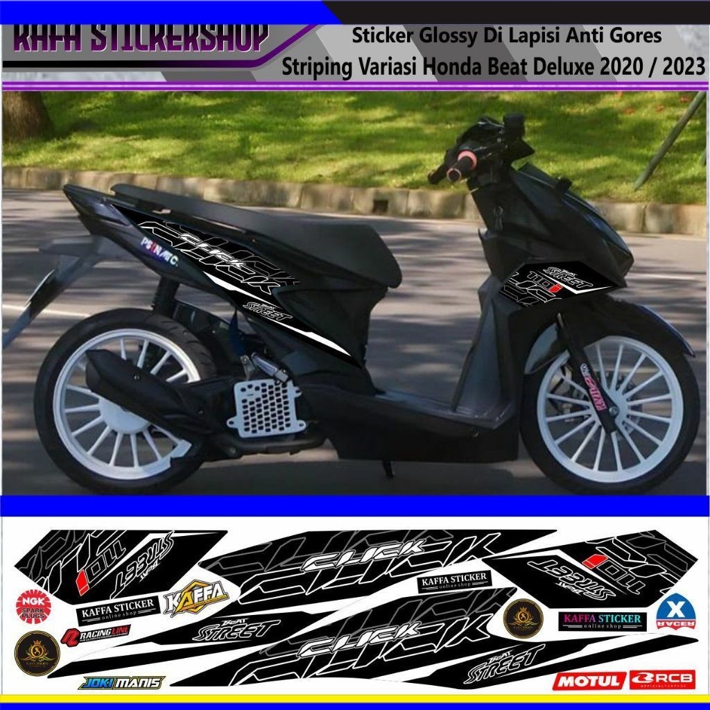 Variasi beat new deluxe STRIPING VARIASI MOTOR HONDA BEAT NEW DELUXE MOTIF SIMPLE SETIKER DELUXE