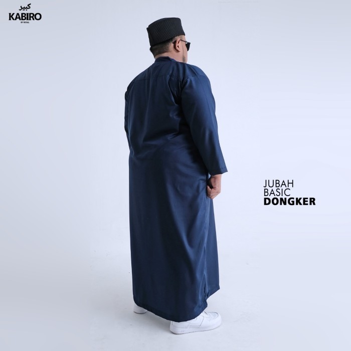 Mark Gamis Jubah Jumbo Big Size 4XL 5XL 6XL Kabiro Jubah Lengan Panjang - dongker, 4XL