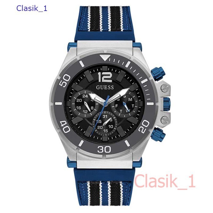 Original 100% GUESS GW0415G2  PILOT Jam Tangan Pria  Blue Rubber