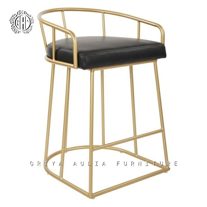 Kursi bar besi gold dudukan busa mini bar modern
