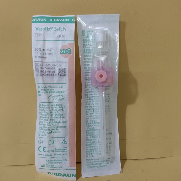 Vasofix safety.. iv catheter with injection port - PINK 20G