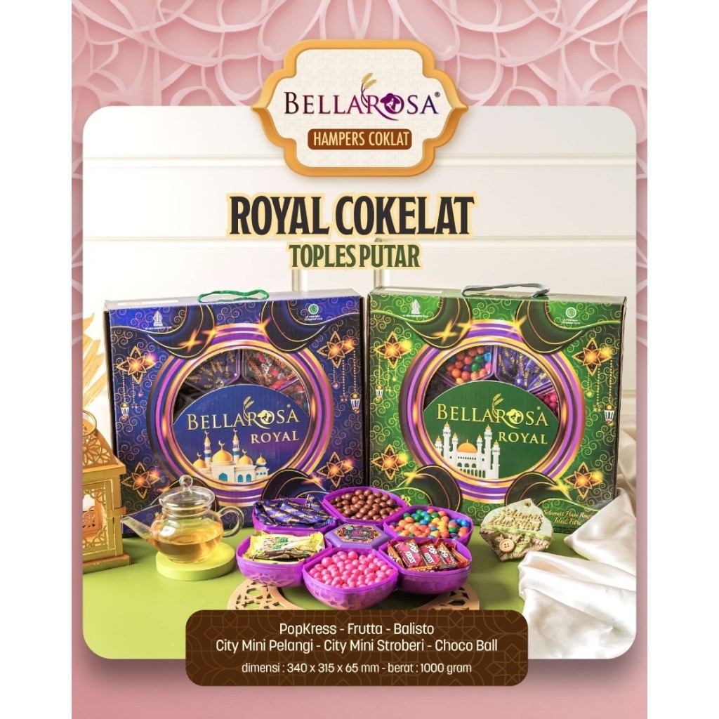 

DISKON PARSEL RAMADAN PAKET ROYAL COKLAT TOPLES PUTAR KUE KERING BELLAROSA PAKET ROYAL