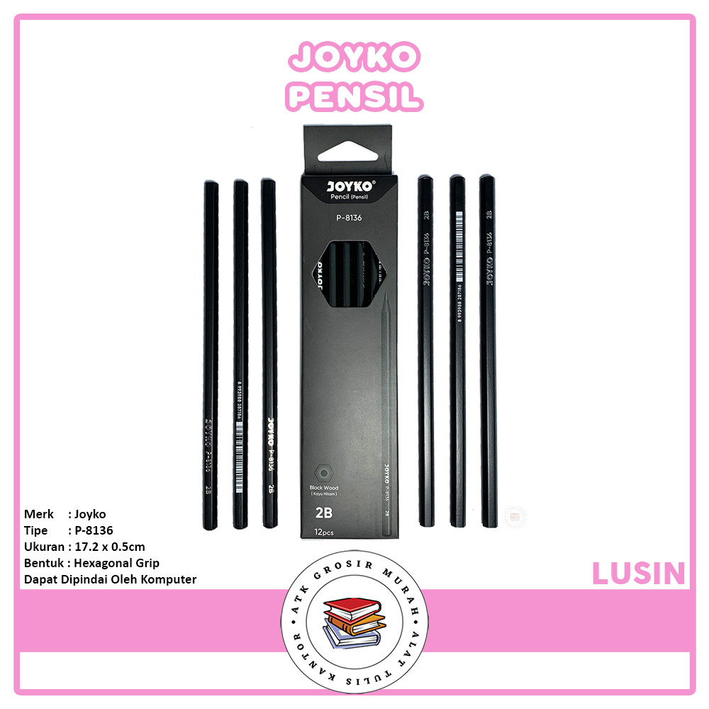

Joyko - Pensil 2B P-8136 Dapat Digunakan Untuk Ujian Dan Menggambar - Lusin