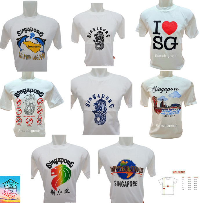 Kaos Souvenir Singapore Singapura / Kaos Singapura Singapore Negara