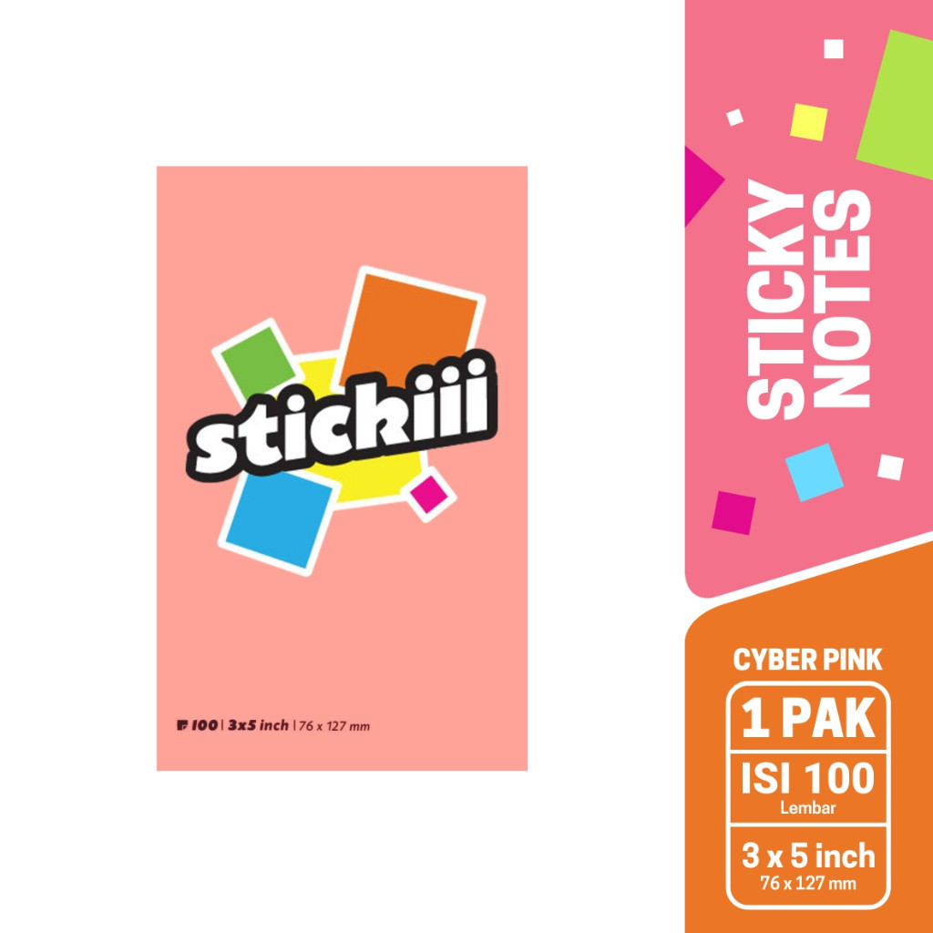 

[Stationery Spectrum] Stickii Sticky Notes Cyber Pink - STI SNTIT 342 B