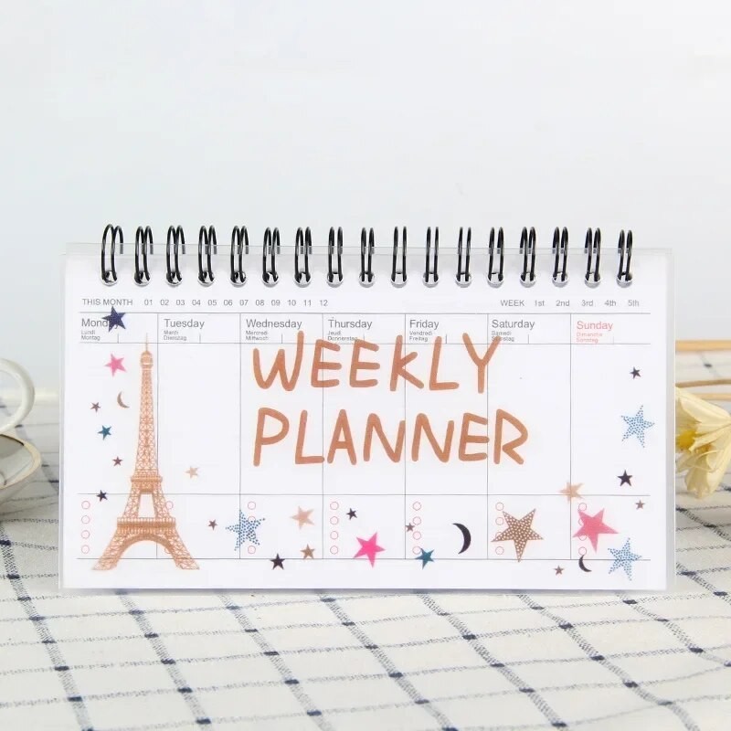 

Kawaii Weekly Planner Notebook Journal Agenda 2024 Cure Diary Organizer Schedule School Stationary Office Supplies Gift