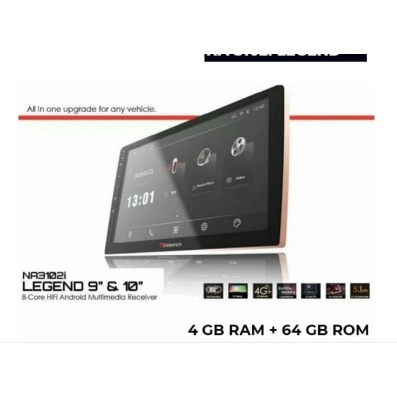 Headunit android carplay nakamichi new legend 9inch ram 4GB rom 64GB