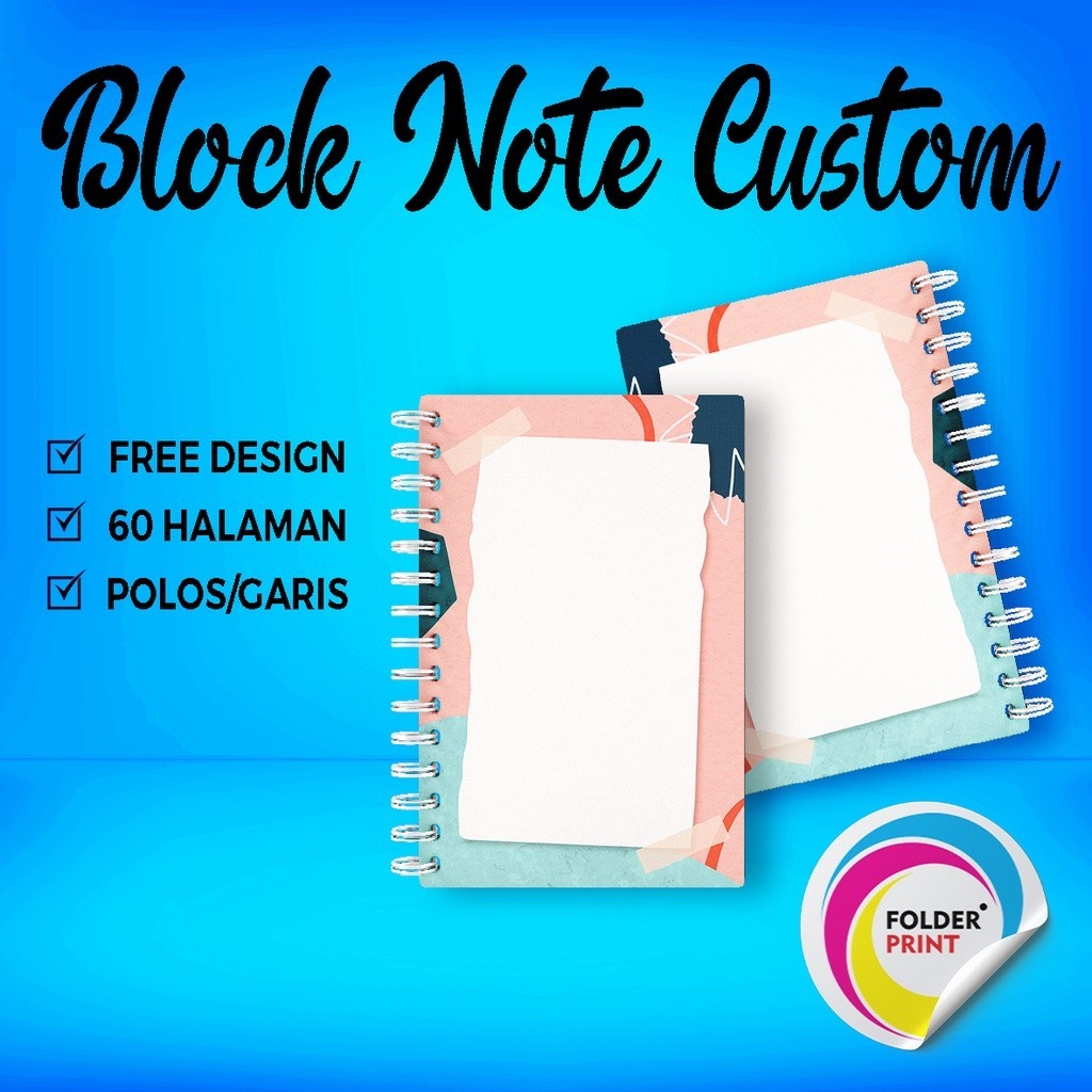 

Block Note Custom Isi 30 Lembar 60 Halaman Free Desain Custom