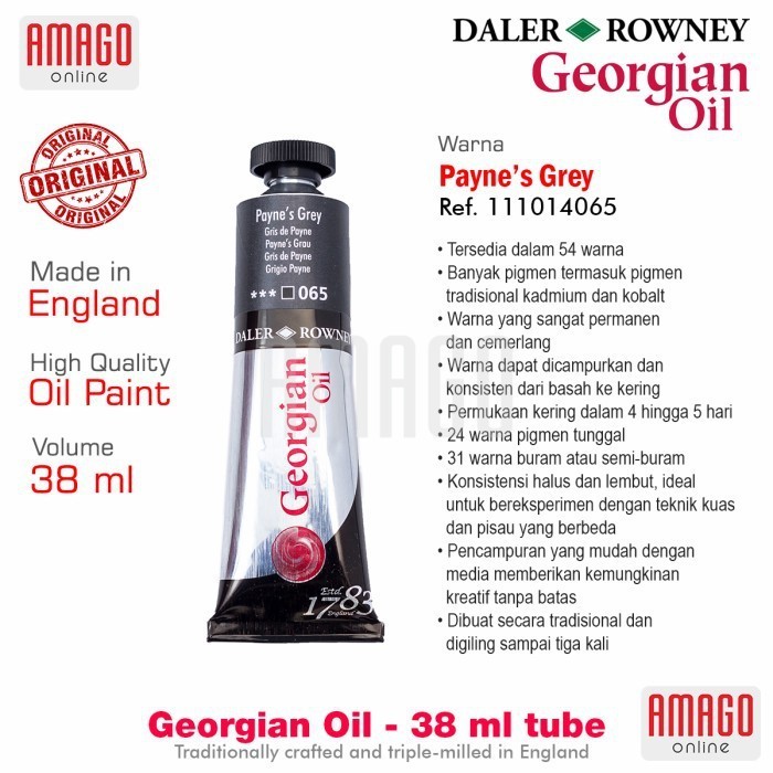 

Cat Minyak Lukis DALER-ROWNEY Georgian Oil 38 ml - Paynes Grey - 111014065