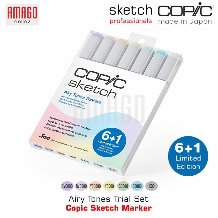 

Spidol Warna COPIC Sketch Airy Tones Trial Set - 7 pcs - Pastel Colors - CSM/AIRY