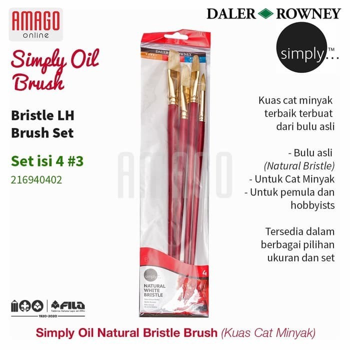 

DALER-ROWNEY Simply Oil Bristle SH Brush - Set 4 pcs #3 - 216940402
