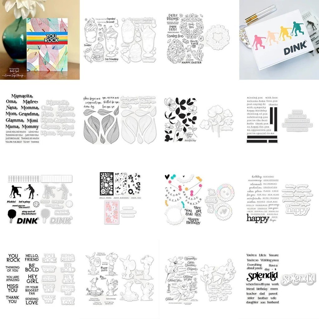 

Mother's Day Clear Stamps Metal Cutting Dies Scrapbooking Decoration Embossed Photo Album Greeting Card Making DIY Handicrafts