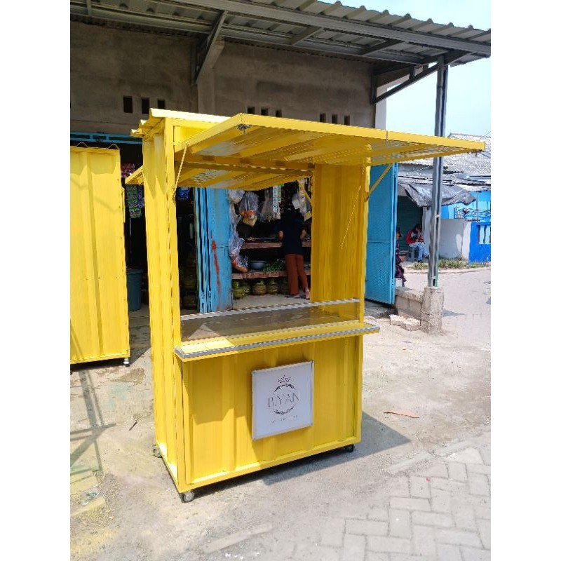 PROMO SPESIAL booth container gerobak usaha 120x60x200