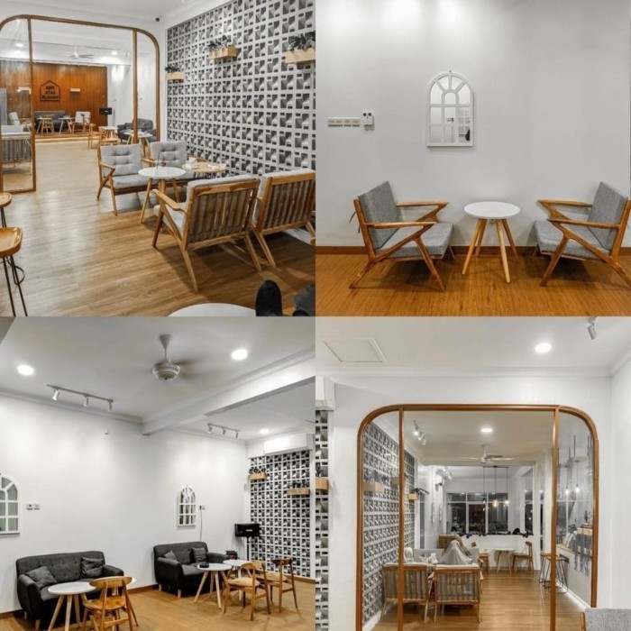 pembuatan Cafe interior set meja kursi sofa ruangan
