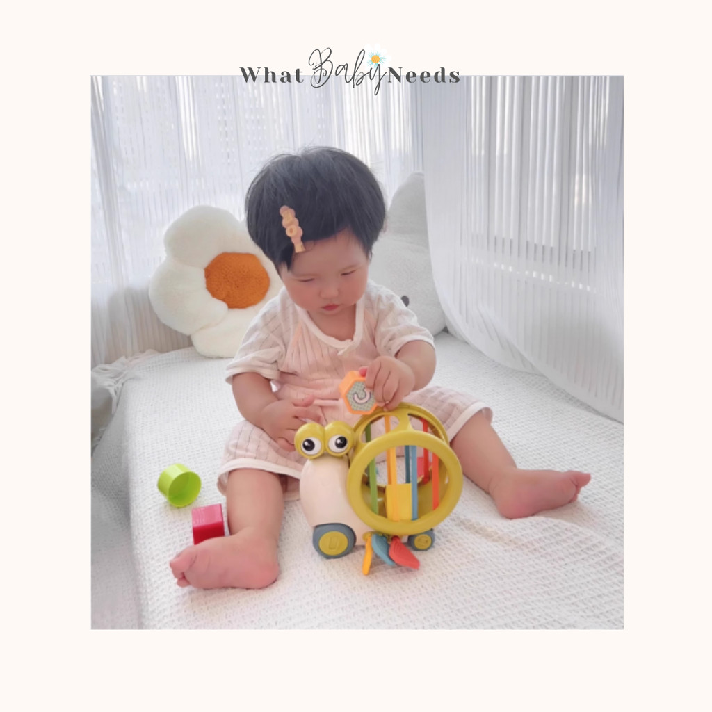 Terlaris Mainan Bayi 1 Tahun - Mainan Balok Mr. Snail // Mainan Sensorik Edukatif