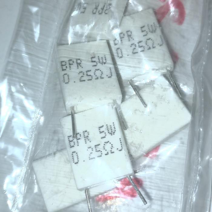 

R kapur gepeng bpr 0.25ohm nobel 0.25 0R25 5w 5 watt Resistor noble 0,25r 0.25r 0,25ohm 0,25 Fajar elektro 2