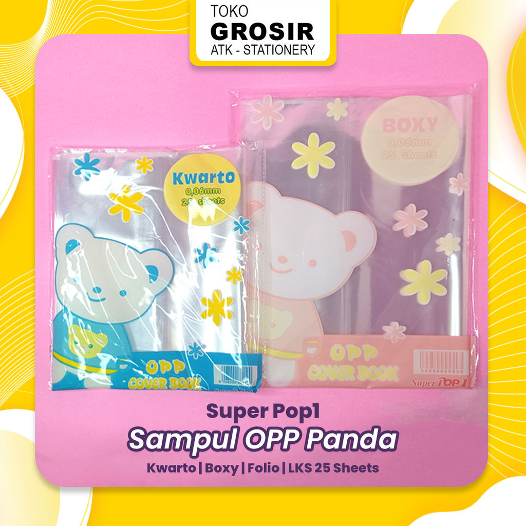 

SAMPUL PLASTIK BUKU TULIS PANDA / SAMPUL OPP SUPER POP1 KWARTO / BOXY / LKS / FOLIO [ISI 25]