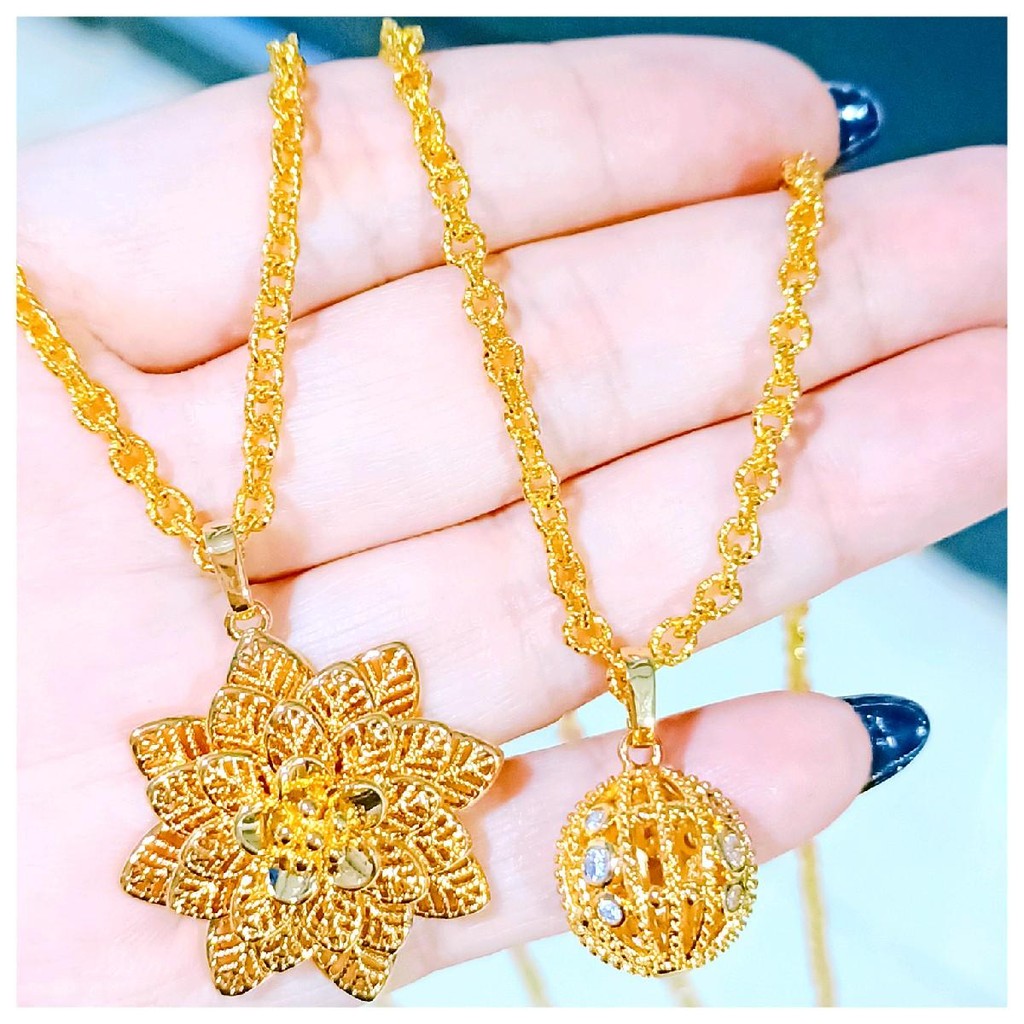 KALUNG 60cm ATAU LIONTIN BUNGA BOLA SAJA ATAU SET LIONTIN ADA VIDEO DETAIL KLIK ETALASE,REAL DARI ST