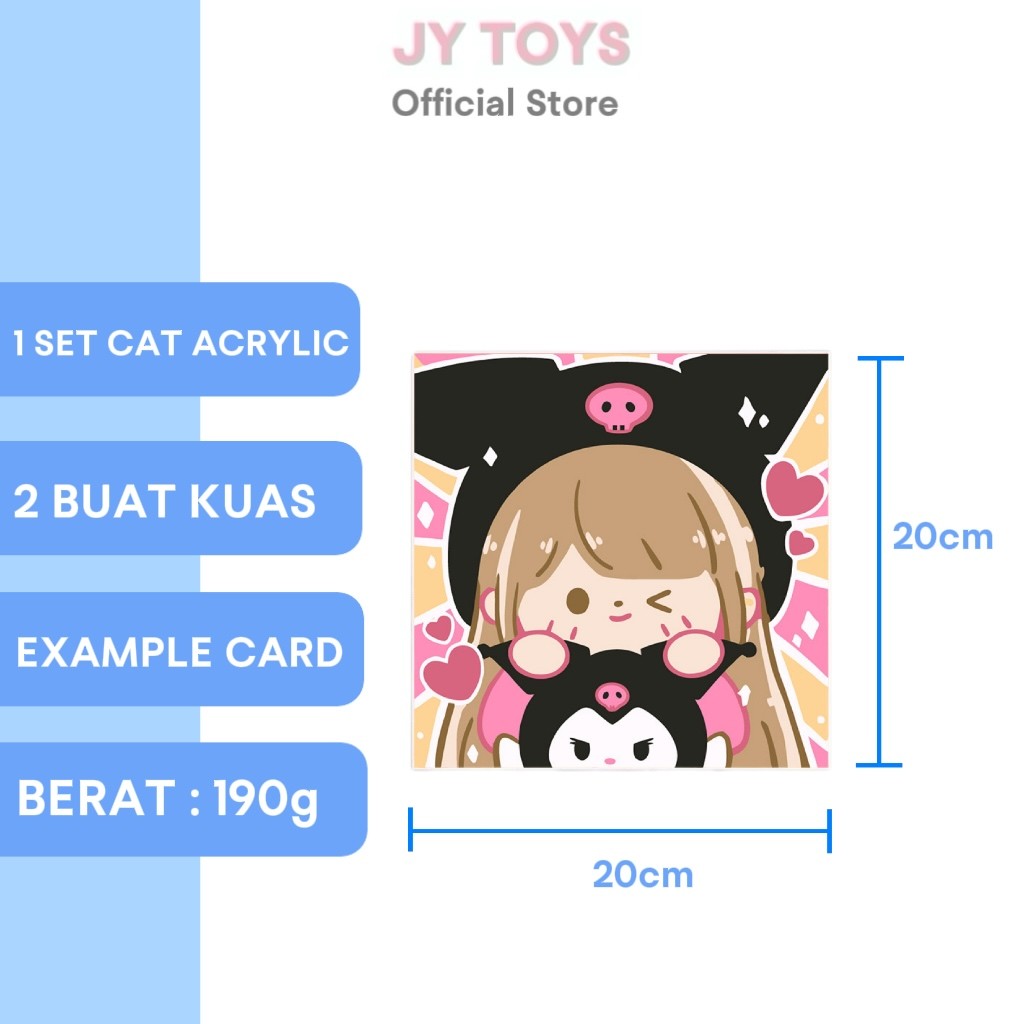 

HJK 20CM Paint By Number Kartun DIY Painting Kit Canvas Digital Melukis Mewarnai Kanvas Lukis