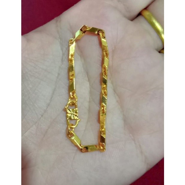 gelang padi balok bayi dan anak lapis emas 24k