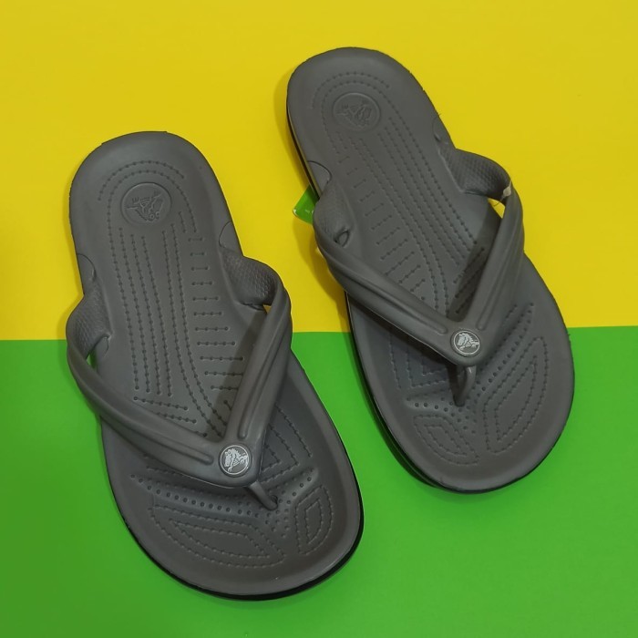 Sandal pria / Sandal Jepit / Crocs Jepit / Crocs bandflip / Crocs Pria - Putih, M10
